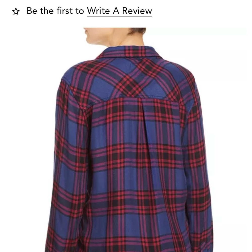 Rails Hunter Plaid Raspberry Royal Black Flannel Buttondown NWOT